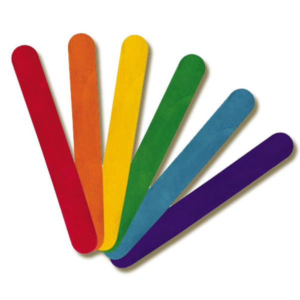 Jumbo Colorful Wooden Craft Sticks for Classroom and Everyday Crafting